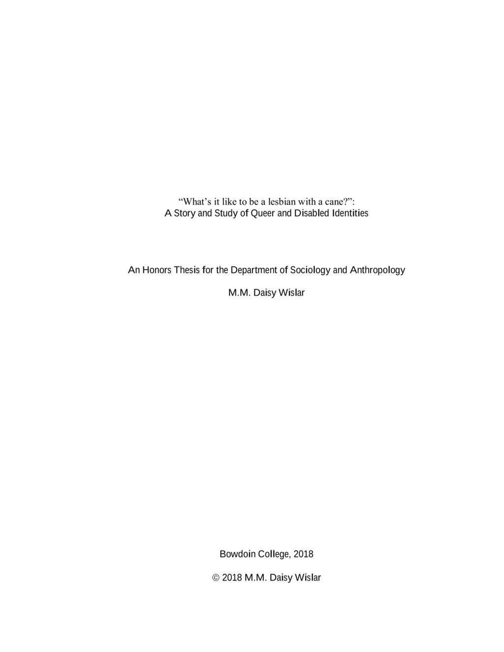 Miniature of "What's it like to be a lesbian with a cane?": A Story and Study of Queer and Disabled Identities