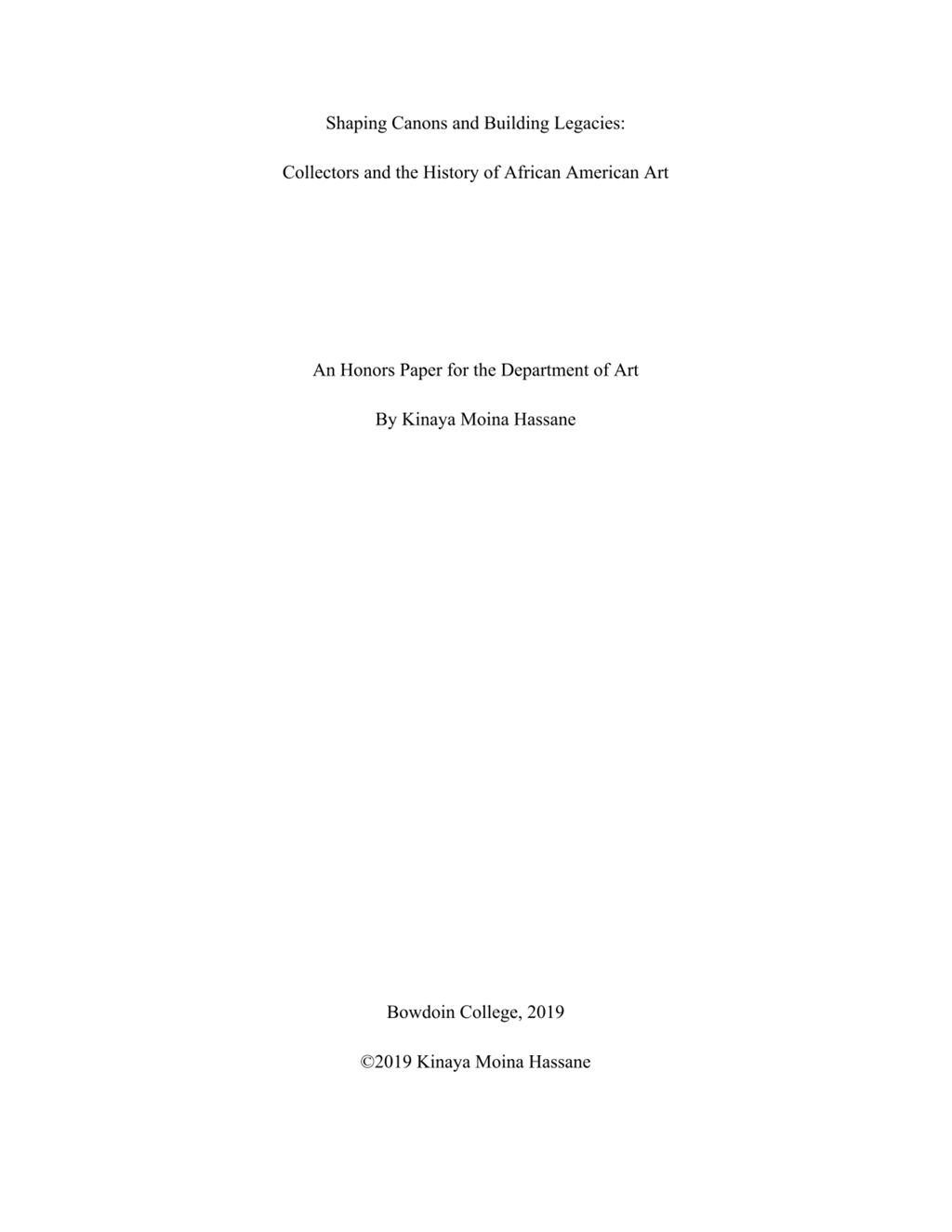 Miniature of Shaping Canons and Building Legacies: Collectors and the History of African American Art