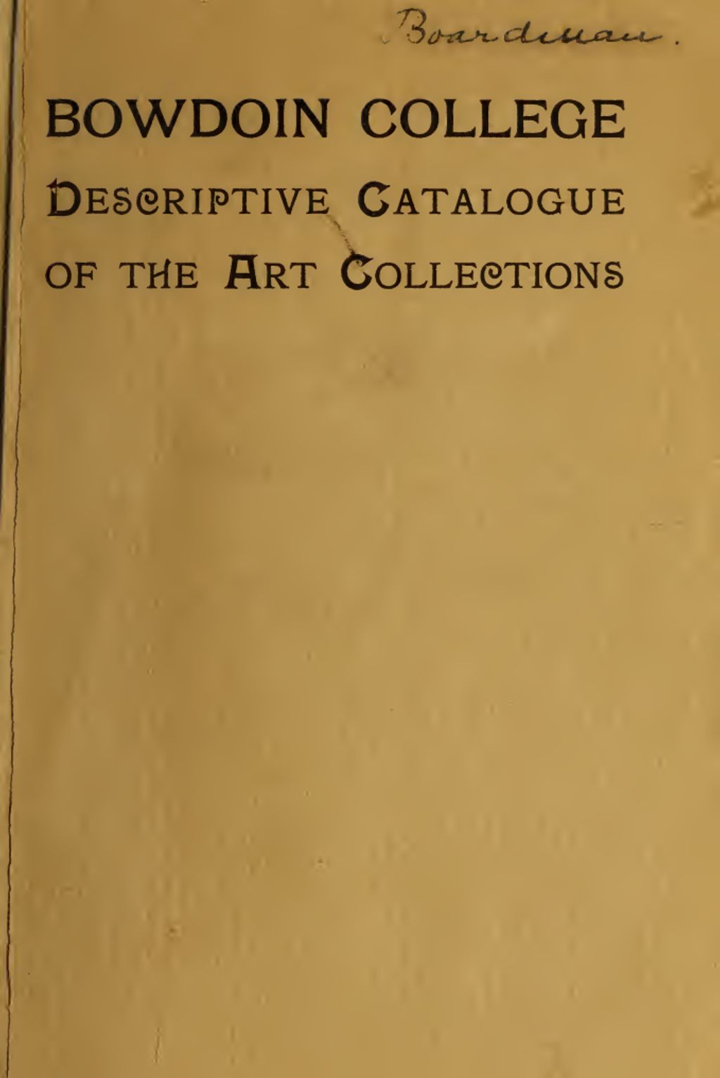 Miniature of Descriptive Catalogue of the Bowdoin College Art Collections