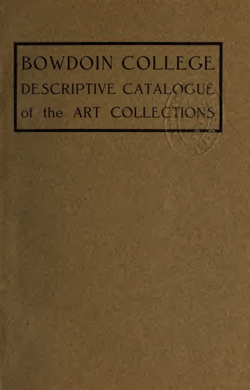 Miniature of Descriptive Catalogue of the Art Collections of Bowdoin College